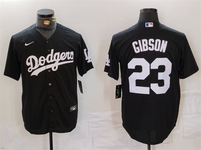 Los Angeles Dodgers #23 Kirk Gibson Black Cool Base Stitched Jersey